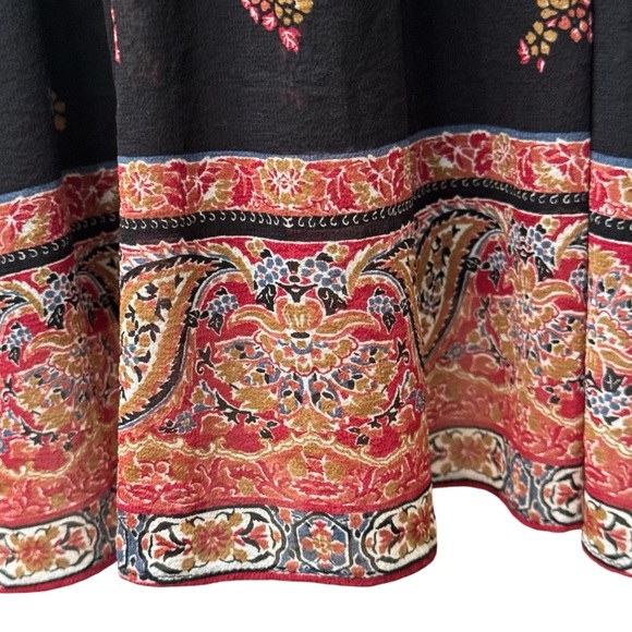 JOIE Alpina 100% Silk Dress Caviar Paisley Tie Neck Loose Fit Dress With Slip - Picture 9 of 16